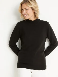 Pull col montant manches longues