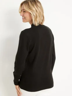 Pull col montant manches longues