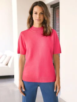 Pull col montant manches courtes