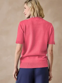 Pull col montant manches courtes