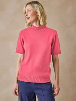 Pull col montant manches courtes