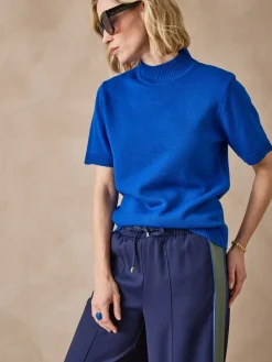 Pull col montant manches courtes