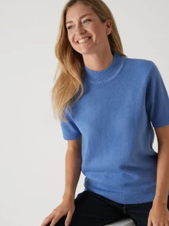 Pull col montant manches courtes