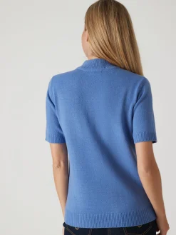 Pull col montant manches courtes