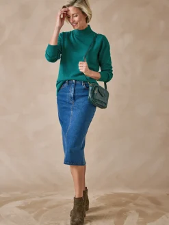 Pull col montant manches longues