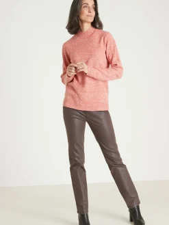 Pull col montant manches longues