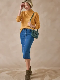 Pull col montant manches longues