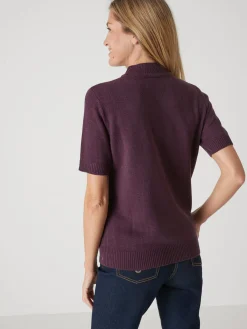 Pull col montant manches courtes