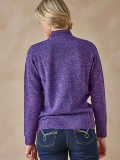 Pull col montant manches longues