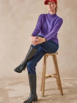 Pull col montant manches longues