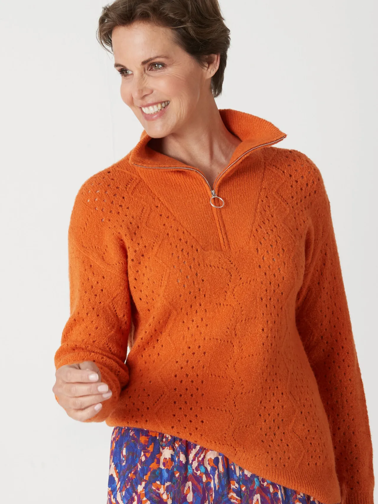 Pull col montant zippé