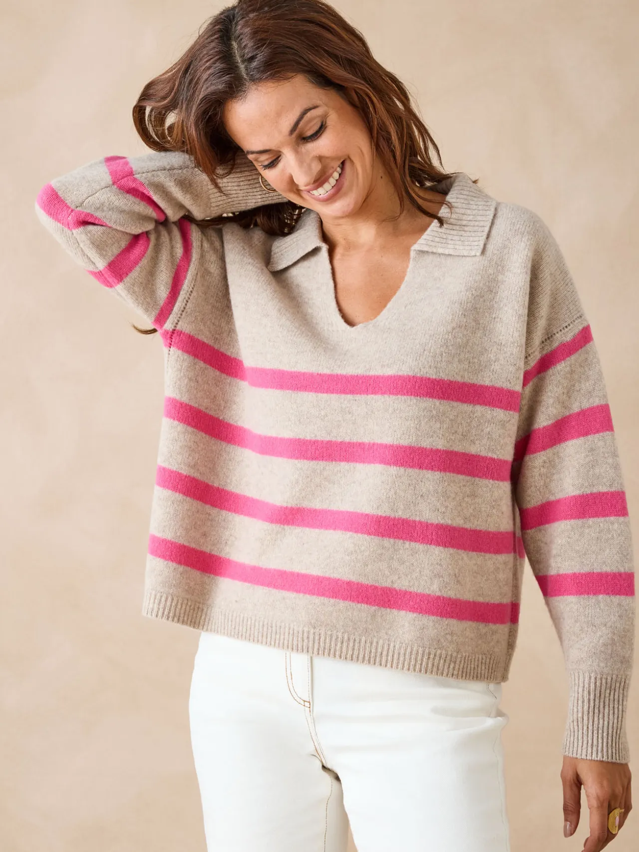 Pull col polo en pure laine