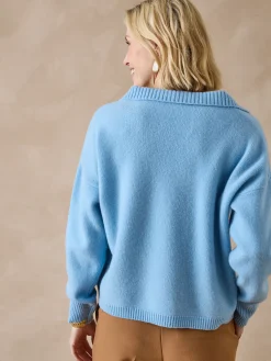 Pull col polo en pure laine