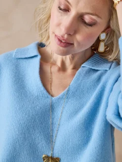 Pull col polo en pure laine