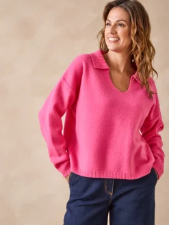 Pull col polo en pure laine