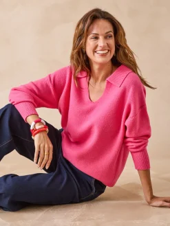 Pull col polo en pure laine