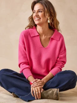 Pull col polo en pure laine