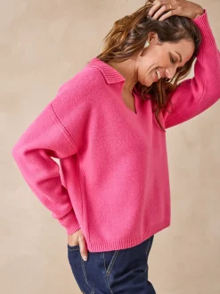 Pull col polo en pure laine