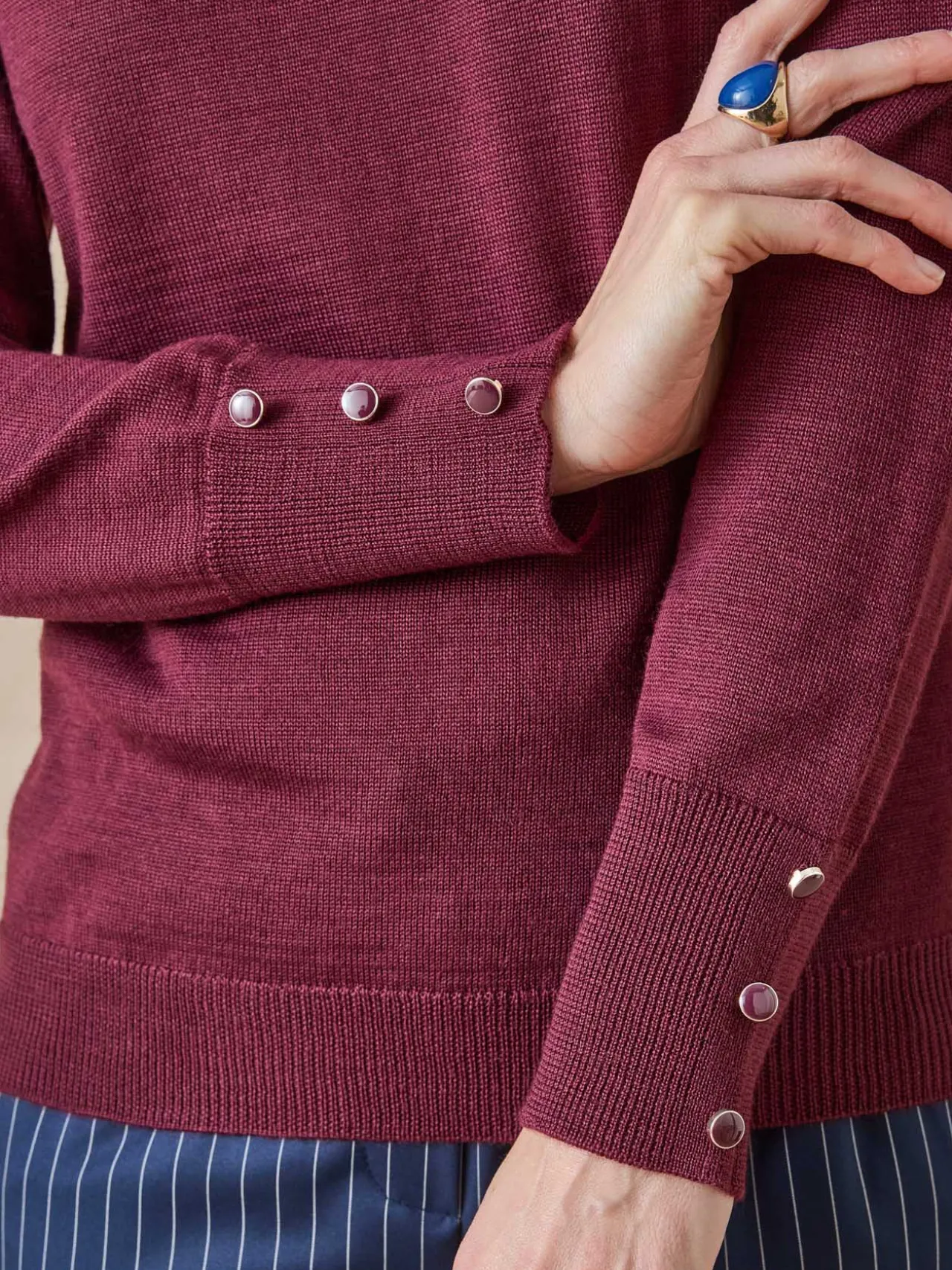 Pull col rond 50% laine mérinos