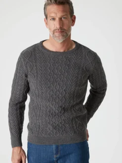 Pull col rond style irlandais 30% laine