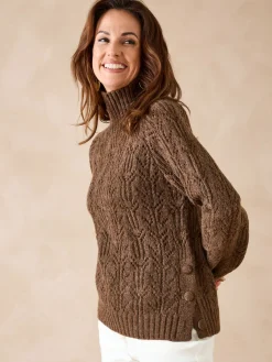 Pull col roulé point fantaisie