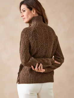 Pull col roulé point fantaisie