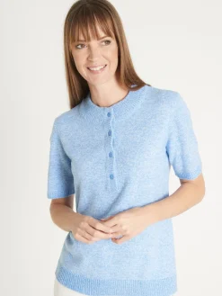 Pull col tunisien en maille chinée