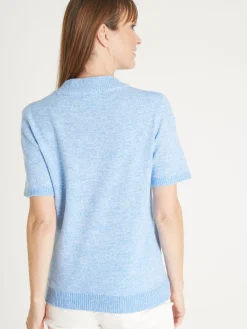 Pull col tunisien en maille chinée