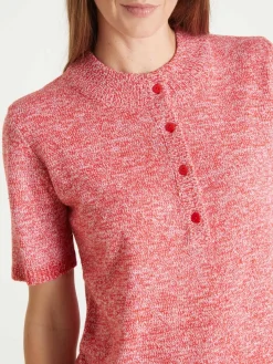 Pull col tunisien en maille chinée