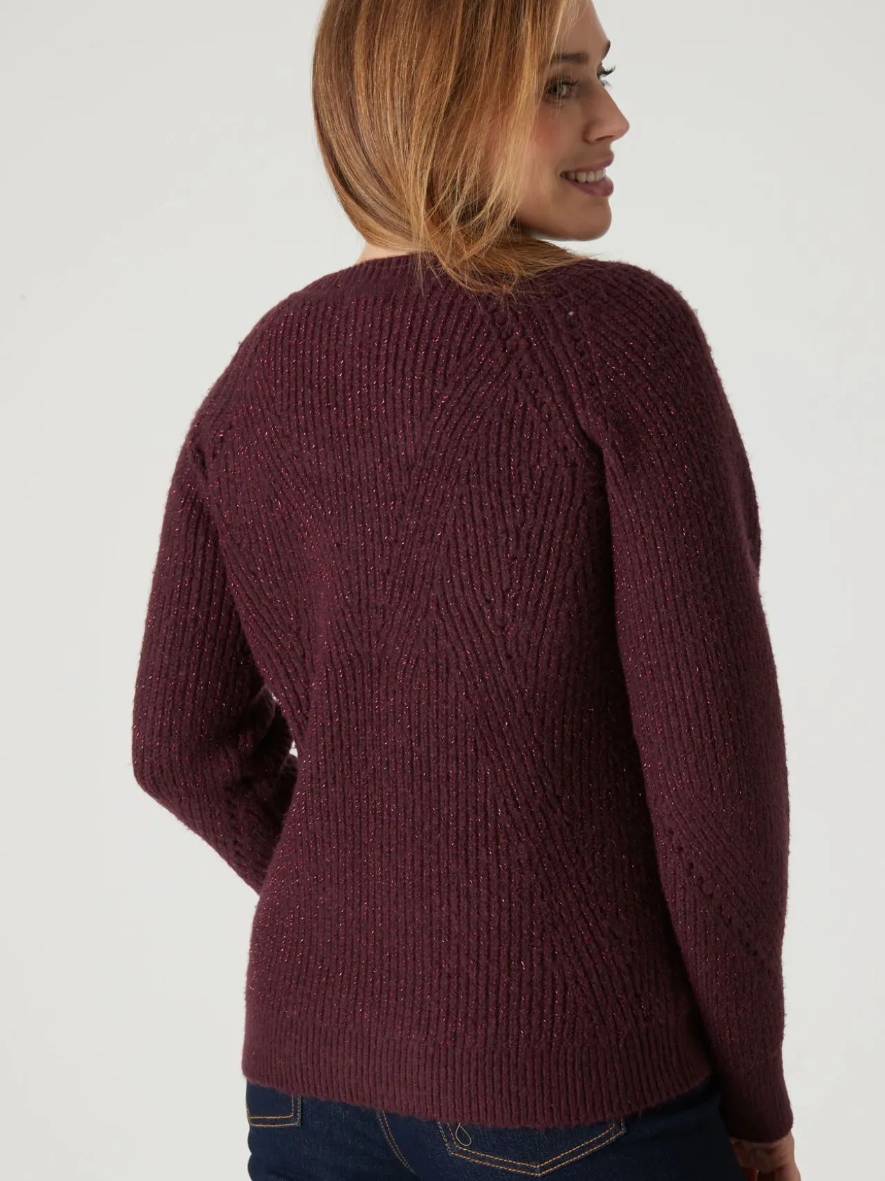 Pull côtes perlées