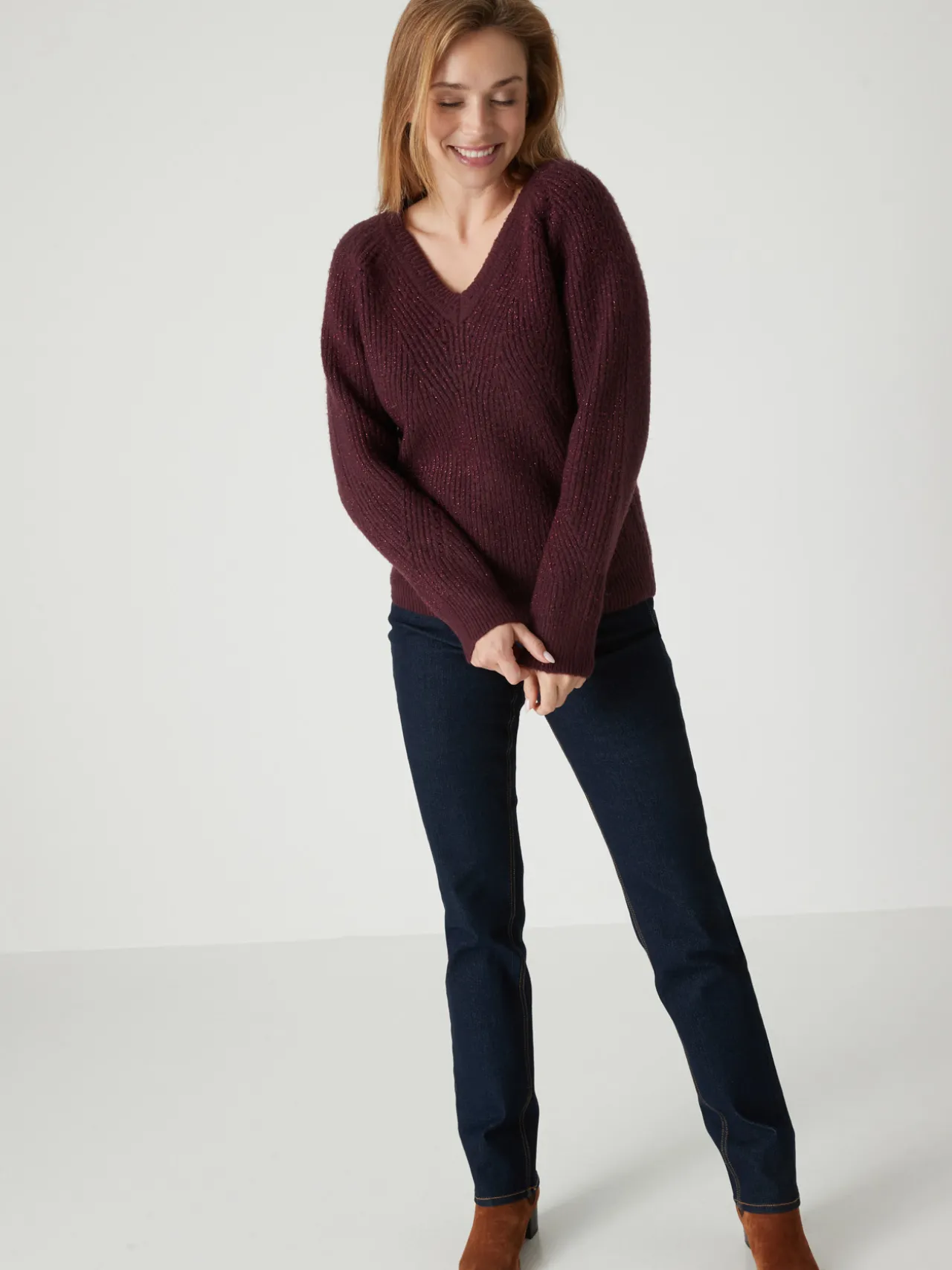 Pull côtes perlées