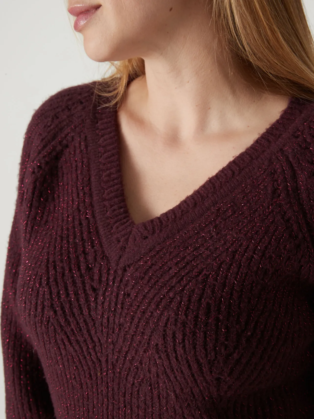 Pull côtes perlées