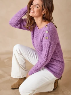 Pull en maille fantaisie col rond