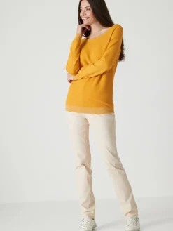 Pull en maille jersey et ottoman