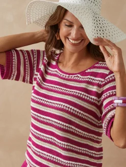 Pull en maille ruban brillante