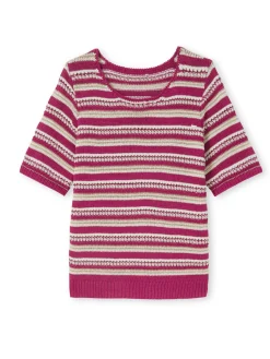 Pull en maille ruban brillante