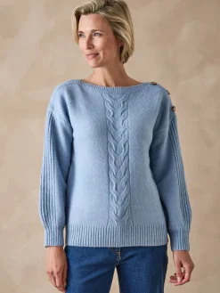 Pull encolure bateau en jersey envers