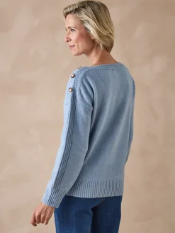 Pull encolure bateau en jersey envers