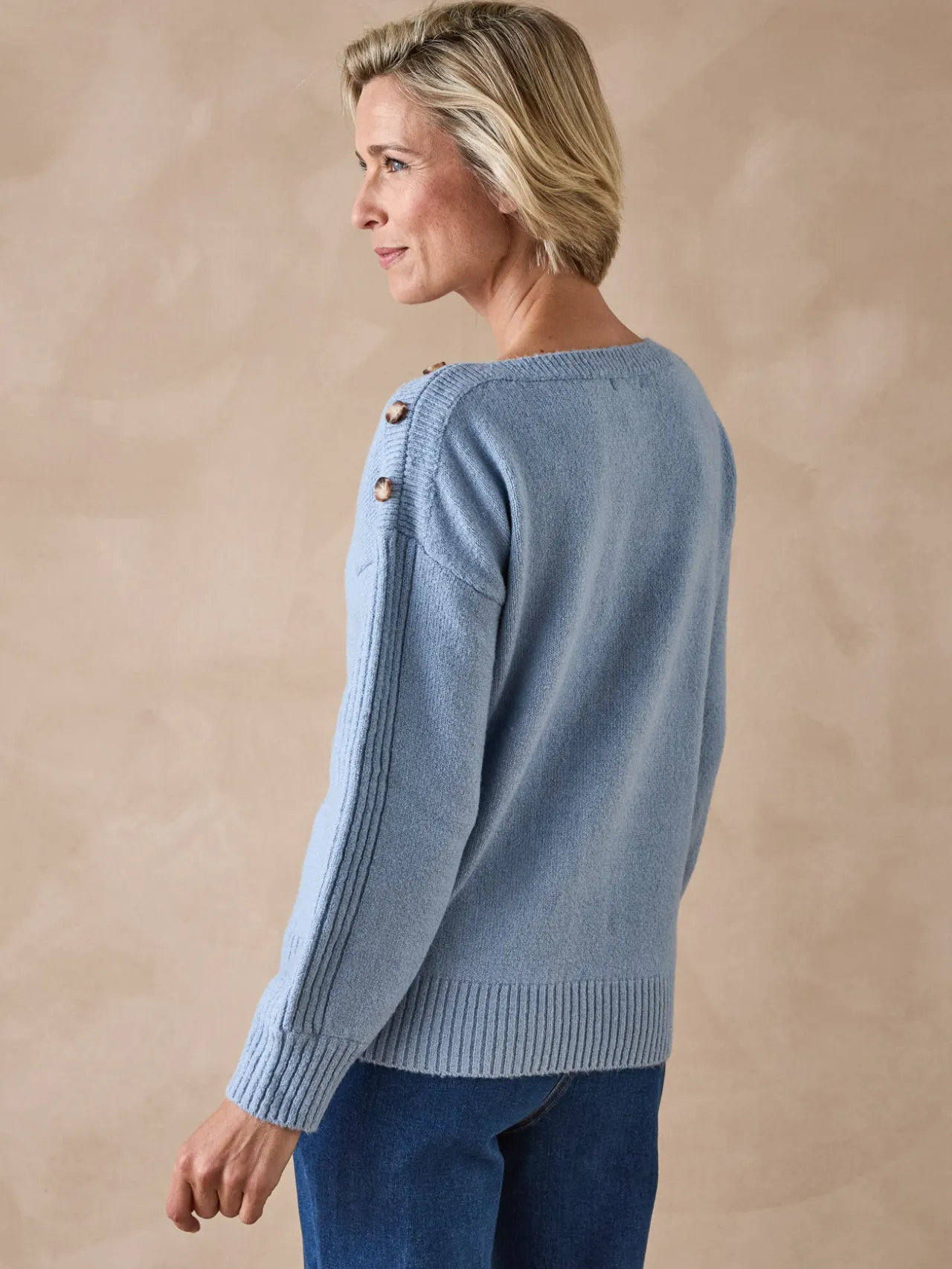 Pull encolure bateau en jersey envers