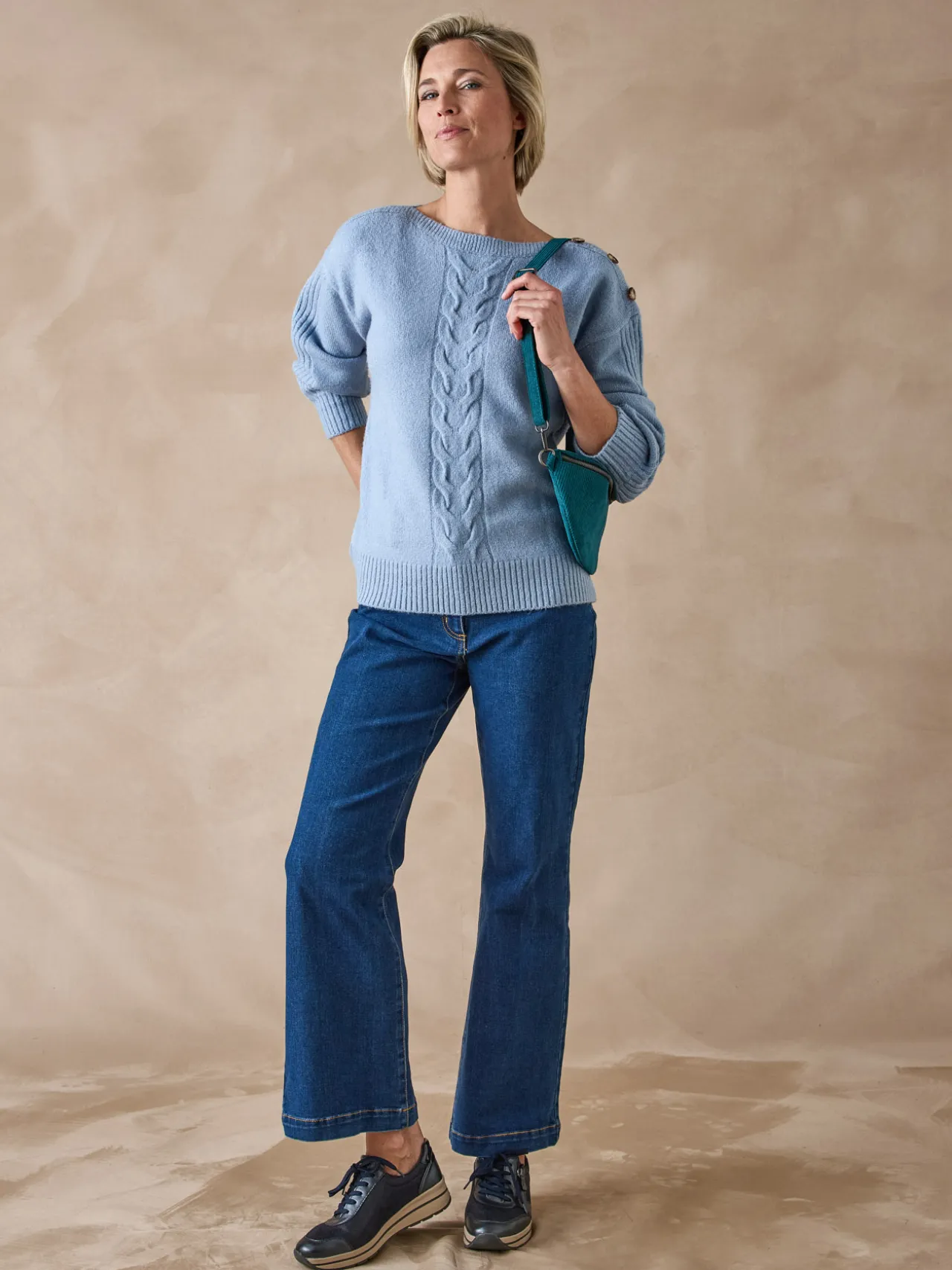 Pull encolure bateau en jersey envers