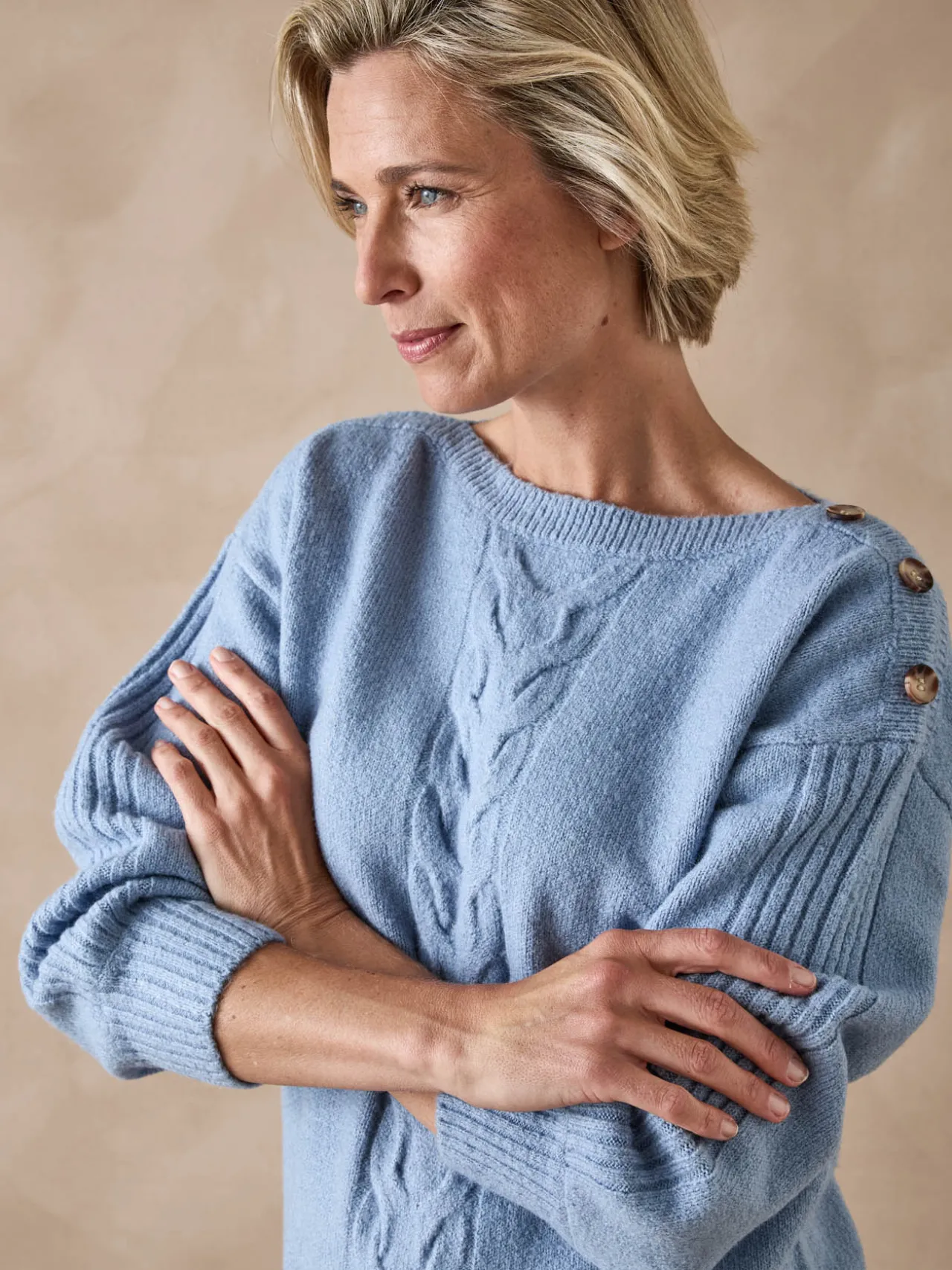 Pull encolure bateau en jersey envers