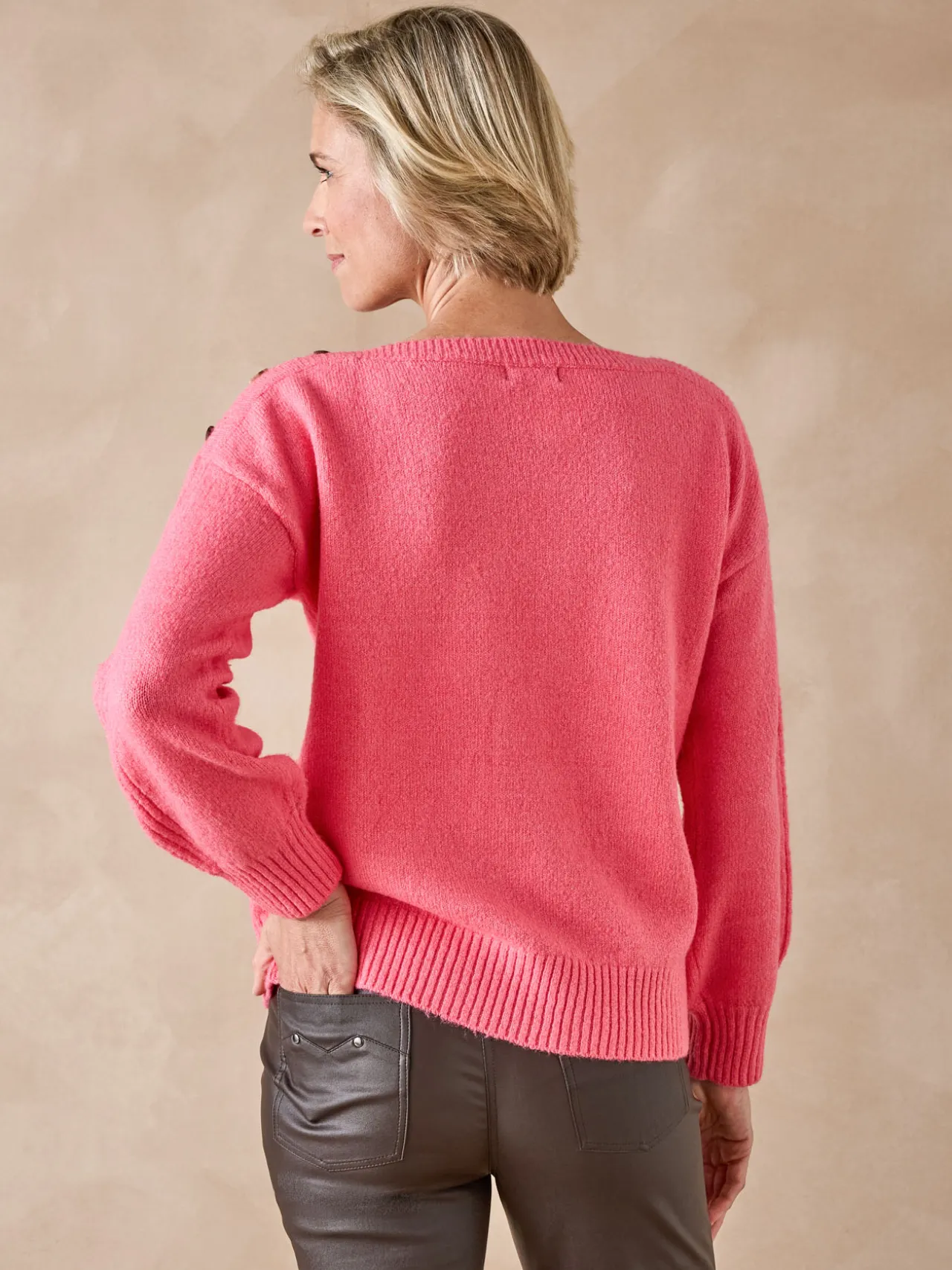 Pull encolure bateau en jersey envers