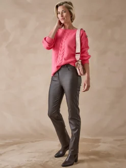 Pull encolure bateau en jersey envers