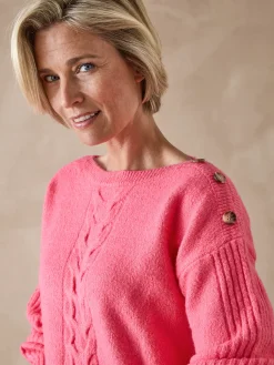 Pull encolure bateau en jersey envers