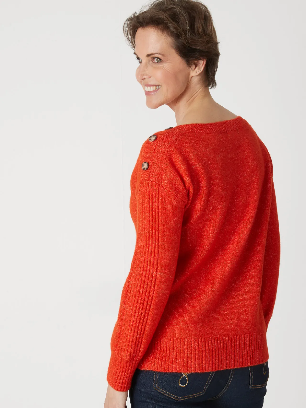 Pull encolure bateau en jersey envers