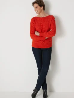 Pull encolure bateau en jersey envers