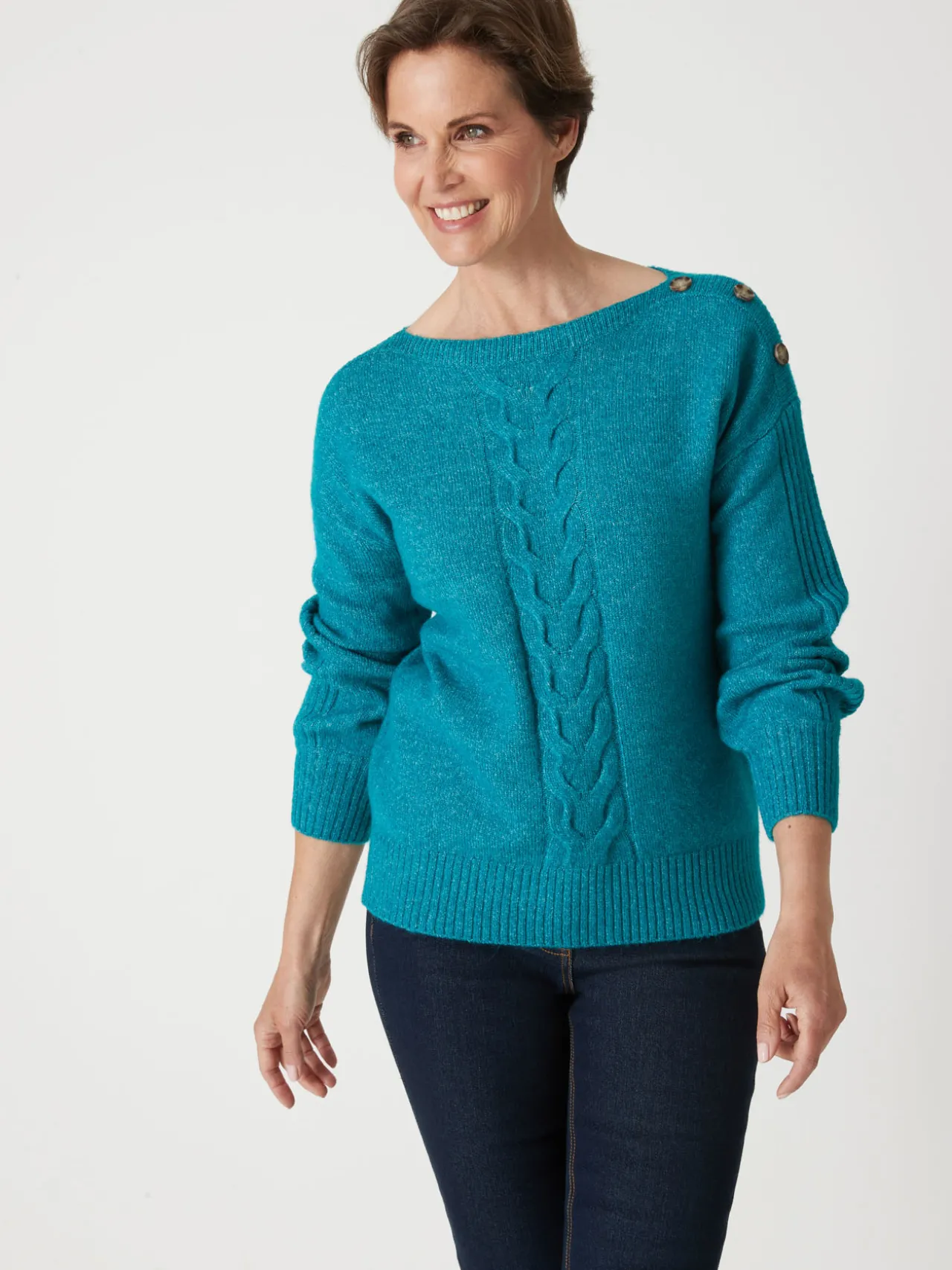 Pull encolure bateau en jersey envers