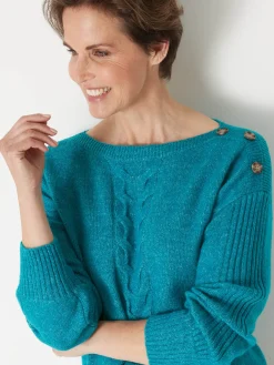 Pull encolure bateau en jersey envers