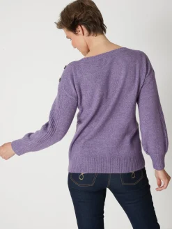 Pull encolure bateau en jersey envers