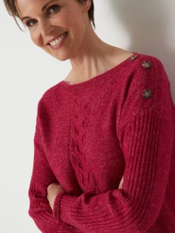 Pull encolure bateau en jersey envers